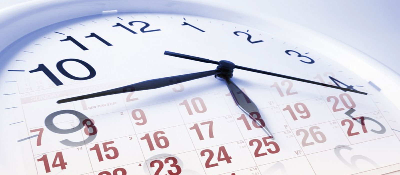 Clock over a calendar